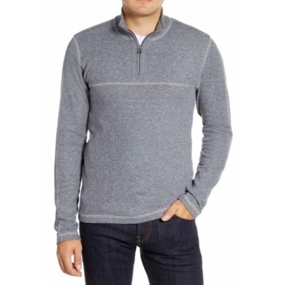 Vintage 1946 Quarter Zip Long Sleeves Sweater Gray Size XL. New - Picture 1 of 7